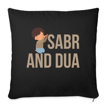 Sabr et Dua /Islam /Motif musulman - Housse de coussin décorative 45 x 45 cm - noir - Devant