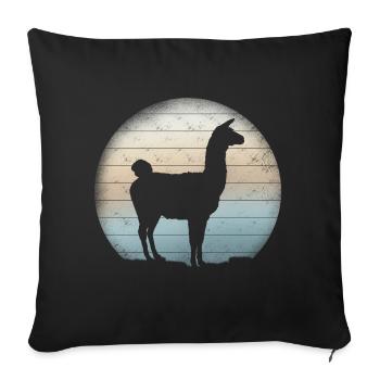 Lama Alpagas Retro - Housse de coussin décorative 45 x 45 cm - noir - Devant