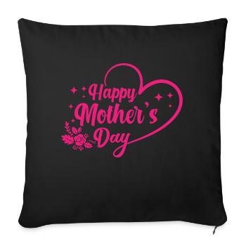 Happy mother’s day by The Manzanita - Housse de coussin décorative 45 x 45 cm - noir - Devant