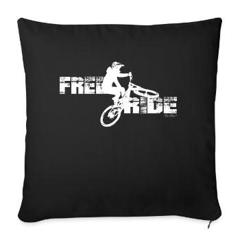 Free Ride MTB - Sofa pillowcase 17,3'' x 17,3'' (45 x 45 cm) - black - Front