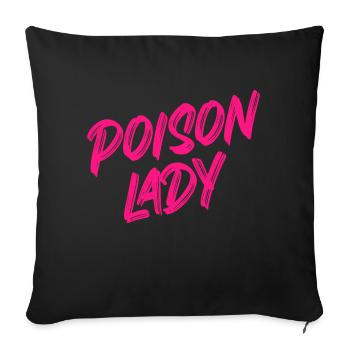 Poison Lady (pink) - Sofa pillowcase 17,3'' x 17,3'' (45 x 45 cm) - black - Front