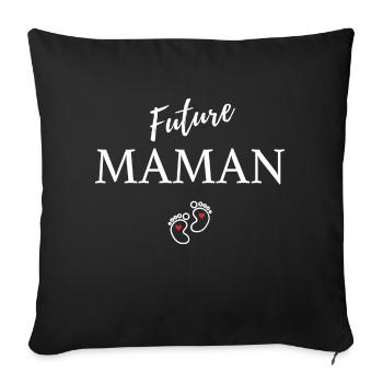 Future Maman pieds - Housse de coussin décorative 45 x 45 cm - noir - Devant
