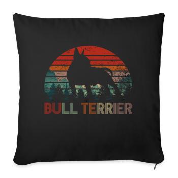 bull terrier - Sofa pillowcase 17,3'' x 17,3'' (45 x 45 cm) - black - Front