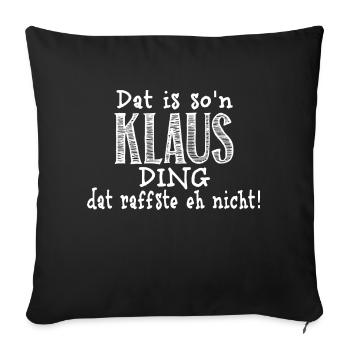 Klaus - Sofakissenbezug 45 x 45 cm - Schwarz - Vorne