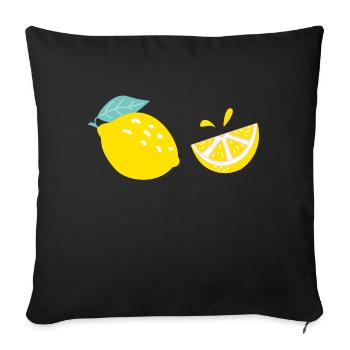 fresh lemons - fresh lemons - Sofa pillowcase 17,3'' x 17,3'' (45 x 45 cm) - black - Front