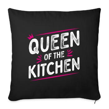 Queen of the Kitchen - Chef's Hat - Cooking Spoon - Sofa pillowcase 17,3'' x 17,3'' (45 x 45 cm) - black - Front