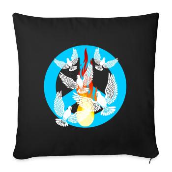 Peace Doves of Peace World Peace Peace Movement - Sofa pillowcase 17,3'' x 17,3'' (45 x 45 cm) - black - Front