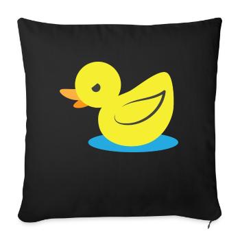 Little angry yellow duck - Sofa pillowcase 17,3'' x 17,3'' (45 x 45 cm) - black - Front