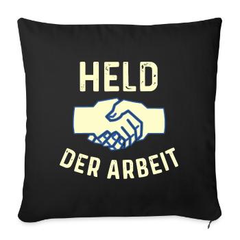 GDR - Hero of Work - Communist - Sofa pillowcase 17,3'' x 17,3'' (45 x 45 cm) - black - Front