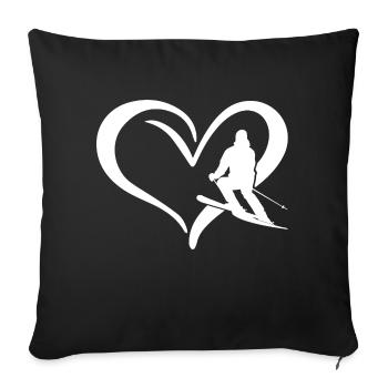 Ski Skiing Après-Ski - Sofa pillowcase 17,3'' x 17,3'' (45 x 45 cm) - black - Front