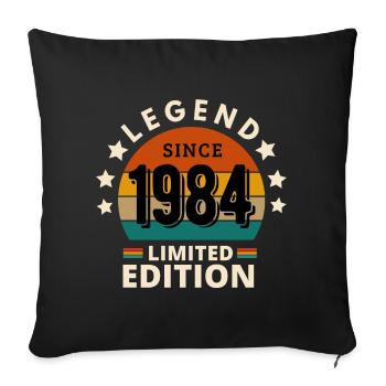 LEGENDE 1984, JAHRGANG 1984 - Sofakissenbezug 45 x 45 cm - Schwarz - Vorne