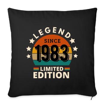 LÉGENDE 1983, MILLÉSIME 1983 - Housse de coussin décorative 45 x 45 cm - noir - Devant