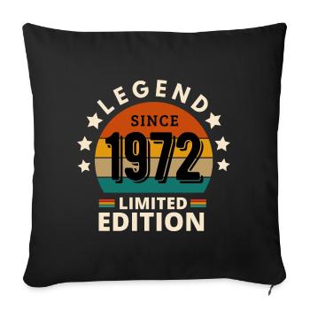 LÉGENDE 1972, MILLÉSIME 1972 - Housse de coussin décorative 45 x 45 cm - noir - Devant