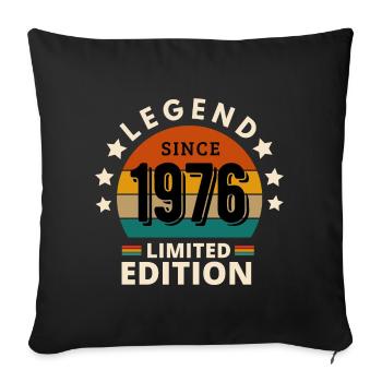 LÉGENDE 1976, MILLÉSIME 1976 - Housse de coussin décorative 45 x 45 cm - noir - Devant