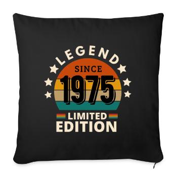 LEGEND 1975, VINTAGE 1975 - Sofa pillowcase 17,3'' x 17,3'' (45 x 45 cm) - black - Front