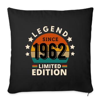 LEGEND 1962, VINTAGE 1962 - Sofa pillowcase 17,3'' x 17,3'' (45 x 45 cm) - black - Front