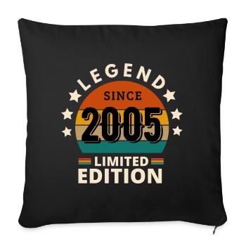LÉGENDE 2005, MILLÉSIME 2005 - Housse de coussin décorative 45 x 45 cm - noir - Devant