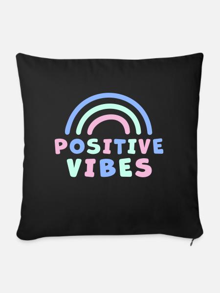 POSITIVE VIBES - Sofakissenbezug 45 x 45 cm - Schwarz
