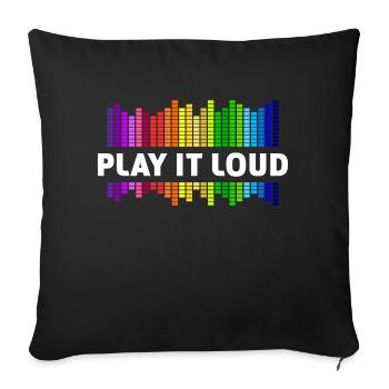 Jouez-le fort Égaliseur Musique Rainbow Colorful Disco - Housse de coussin décorative 45 x 45 cm - noir - Devant