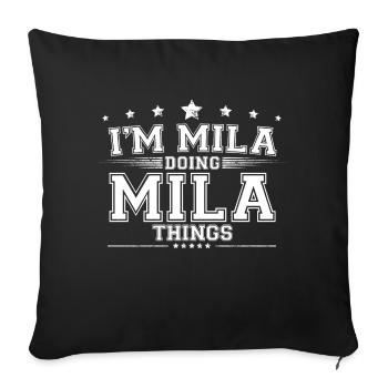 Mila - Sofakissenbezug 45 x 45 cm - Schwarz - Vorne