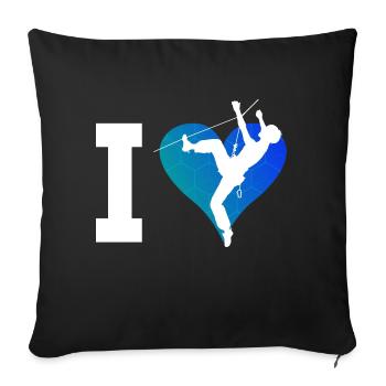 Boulder Boulder Escalade Grimpeuse Femmes - Housse de coussin décorative 45 x 45 cm - noir - Devant