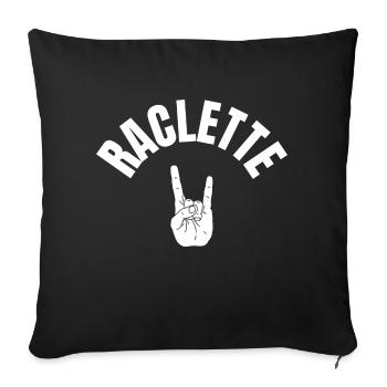 Raclette is cool - Signe de la main - Housse de coussin décorative 45 x 45 cm - noir - Devant