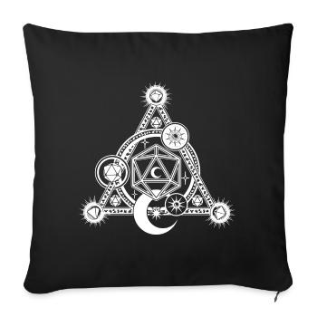 D20 Mystical Crescent Moon RPG - Sofakissenbezug 45 x 45 cm - Schwarz - Vorne