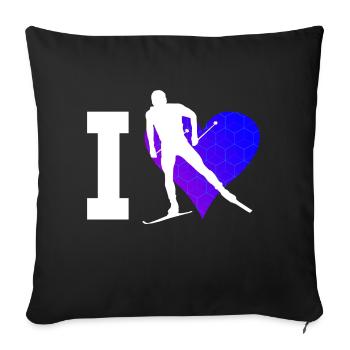Langlauf Skating Langlauf Herren Damen Langlauf Cl - Sofakissenbezug 45 x 45 cm - Schwarz - Vorne
