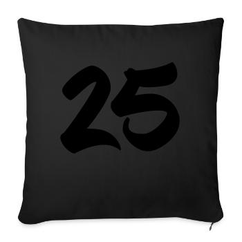25 - Housse de coussin décorative 45 x 45 cm - noir - Devant
