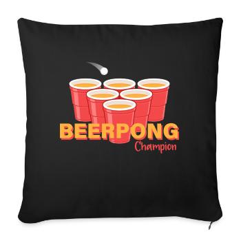 Beerpong - Drinking Game - Sofa pillowcase 17,3'' x 17,3'' (45 x 45 cm) - black - Front