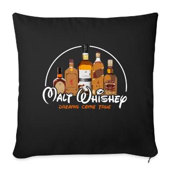 Malt Whiskey T-Shirt I Dreams Come True - Sofakissenbezug 45 x 45 cm - Schwarz - Vorne