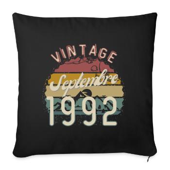 Vintage September 1992 - Sofa pillowcase 17,3'' x 17,3'' (45 x 45 cm) - black - Front
