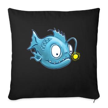 Lanternfish or frogfish - Sofa pillowcase 17,3'' x 17,3'' (45 x 45 cm) - black - Front