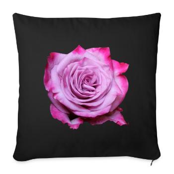 Fleur Rose Rose Fleur Fleurs Rose Rose Fleurs - Housse de coussin décorative 45 x 45 cm - noir - Devant