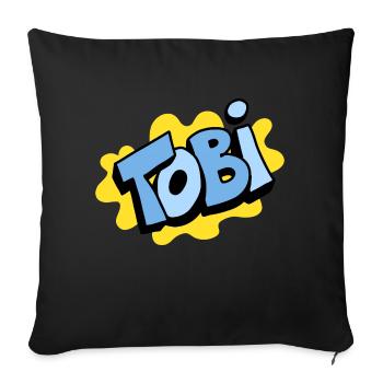 Grafitti Nom Tobi - Housse de coussin décorative 45 x 45 cm - noir - Devant