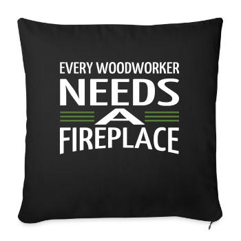 chop wood arboriculture woodworker - Sofa pillowcase 17,3'' x 17,3'' (45 x 45 cm) - black - Front