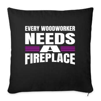 drôle de menuisier papaconception bûcheron abatteur d’arbres - Housse de coussin décorative 45 x 45 cm - noir - Devant