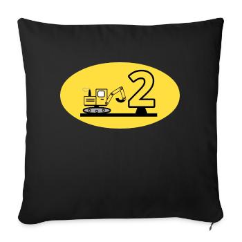 Excavator - Sofa pillowcase 17,3'' x 17,3'' (45 x 45 cm) - black - Front