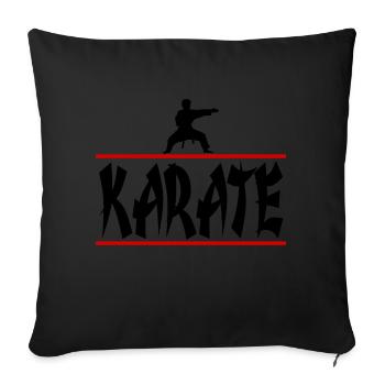 karate red - Sofa pillowcase 17,3'' x 17,3'' (45 x 45 cm) - black - Front