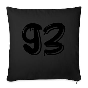 93 - Housse de coussin décorative 45 x 45 cm - noir - Devant