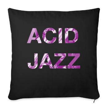 Acid Jazz Music Magenta Typographie - Housse de coussin décorative 45 x 45 cm - noir - Devant