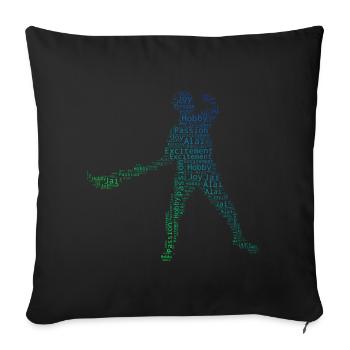 Pelote Basque Pelote Femme Vasca - Housse de coussin décorative 45 x 45 cm - noir - Devant
