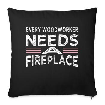 carpenter quotes tshirts job americas chainsaw - Sofa pillowcase 17,3'' x 17,3'' (45 x 45 cm) - black - Front