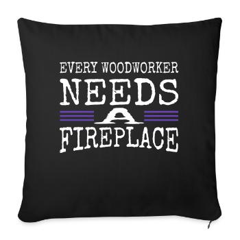plombier abatteur union charpentier amour - Housse de coussin décorative 45 x 45 cm - noir - Devant