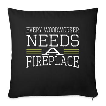 drôles d’artisans concevoir quota syndicat charpentier - Housse de coussin décorative 45 x 45 cm - noir - Devant
