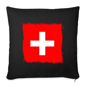 Switzerland Swiss Flag Flag Gift - Sofa pillowcase 17,3'' x 17,3'' (45 x 45 cm) - black - Front
