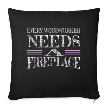geek les charpentiers drôle tronçonneuse charpentier humour - Housse de coussin décorative 45 x 45 cm - noir - Devant