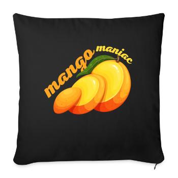 mangomaniac mangeur de mangue fruit été soleil - Housse de coussin décorative 45 x 45 cm - noir - Devant