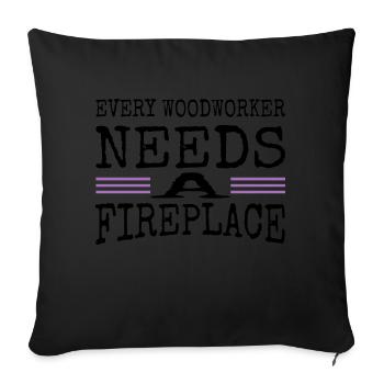 geek hearbeat hobbyists the carpenters - Sofa pillowcase 17,3'' x 17,3'' (45 x 45 cm) - black - Front