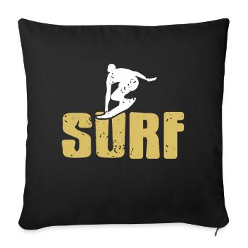 Vintage Awesome Surfing Designs T-Shirt Present - Sofakissenbezug 45 x 45 cm - Schwarz - Vorne